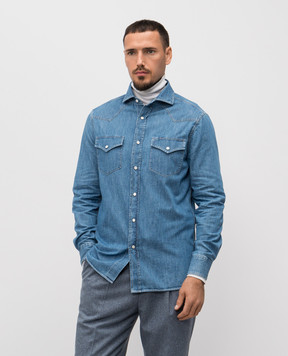 Brunello Cucinelli Blue denim shirt MH1924008