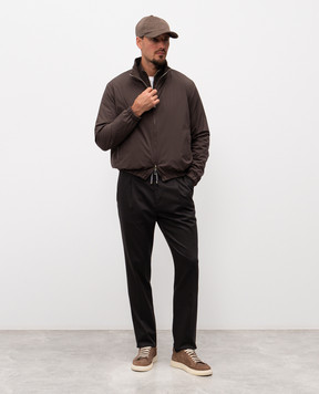 Cashmere&Whiskey Brown reversible cashmere and wool jacket GM003SC1340476