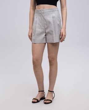 Max Mara FAVILLA gray shorts with linen FAVILLA