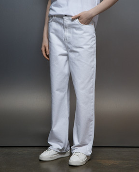 WARDROBE.NYC White jeans with logo patch W2048PC