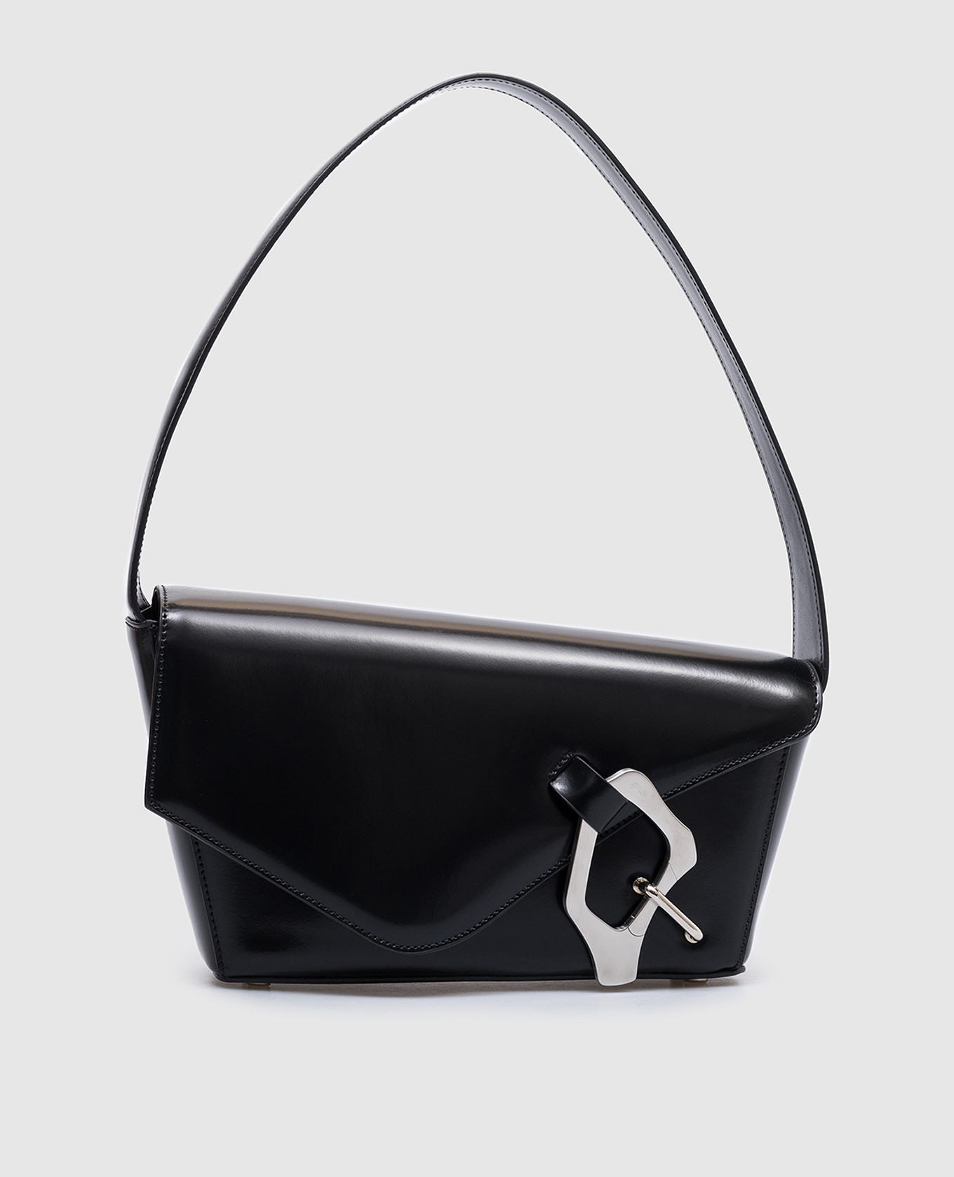 

Black leather glossy bag Heliot Emil