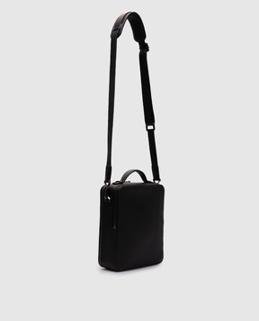 Stefano Ricci Black leather bag with ruthenium-plated emblem ND218GTUMR