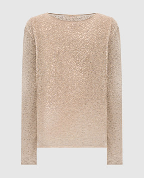 Ermanno Scervino Beige top with crystals D452L329CTCBM