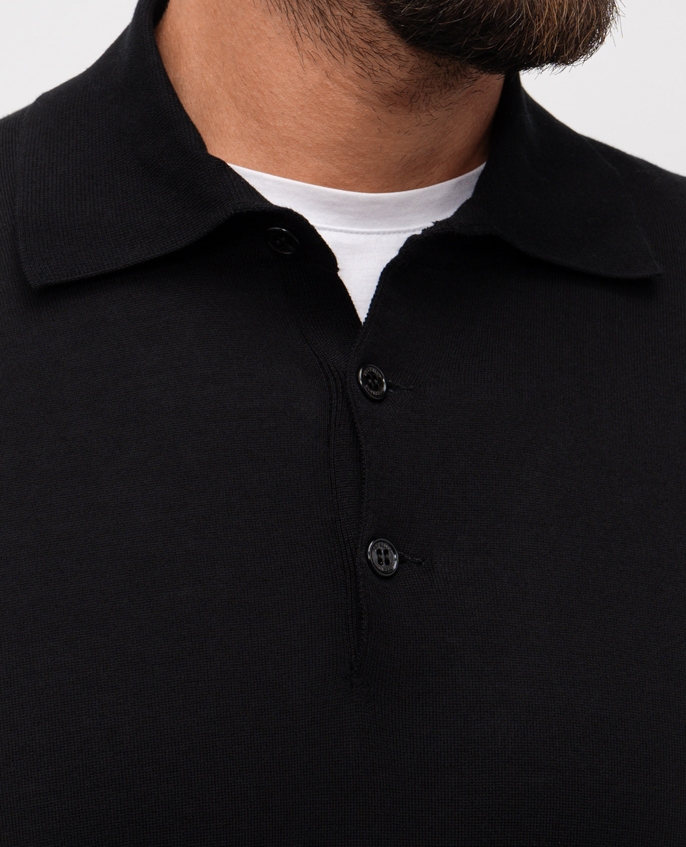 

Black long-sleeved polo shirt Brunello Cucinelli
