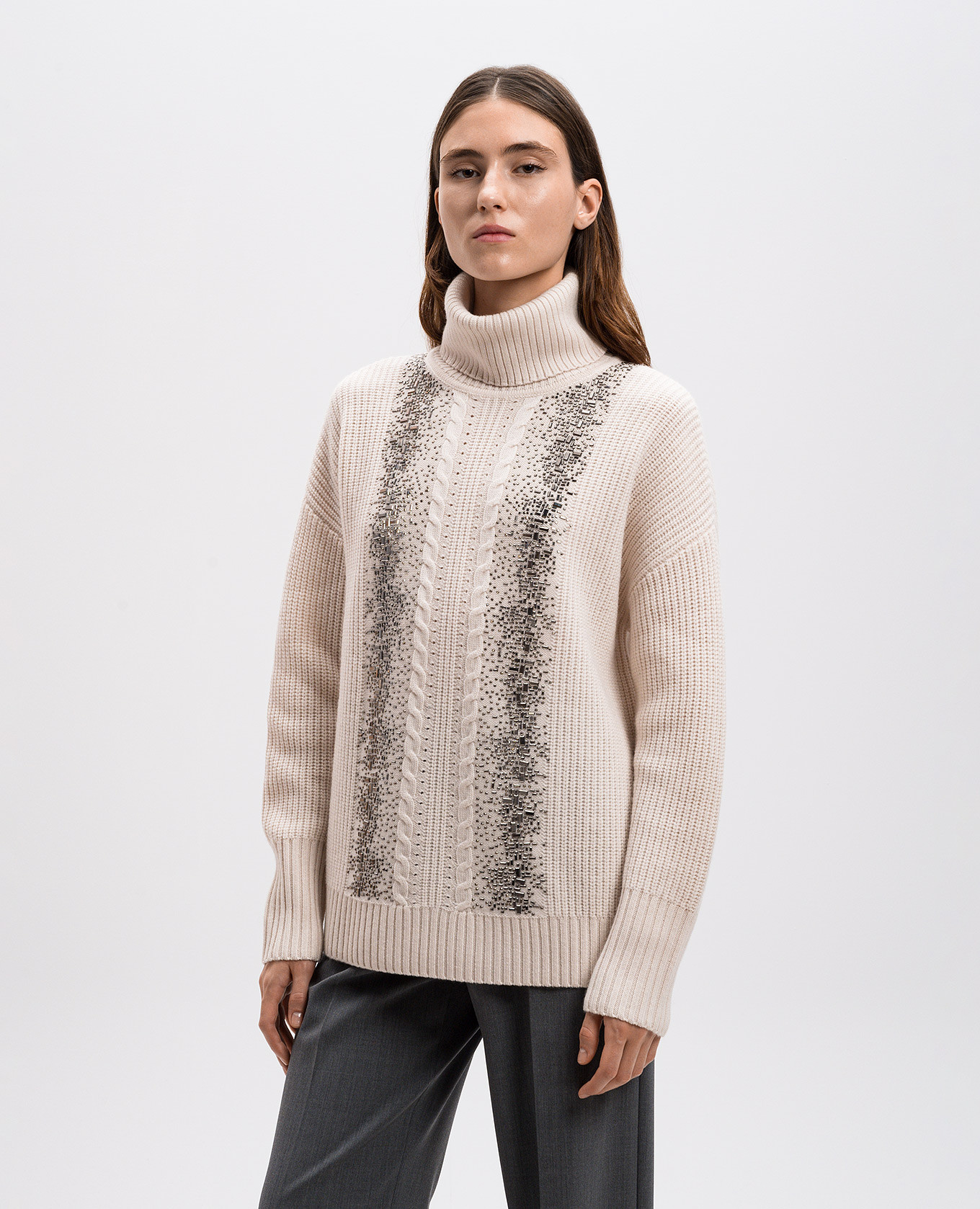

ORCA beige wool sweater with crystals Max Mara