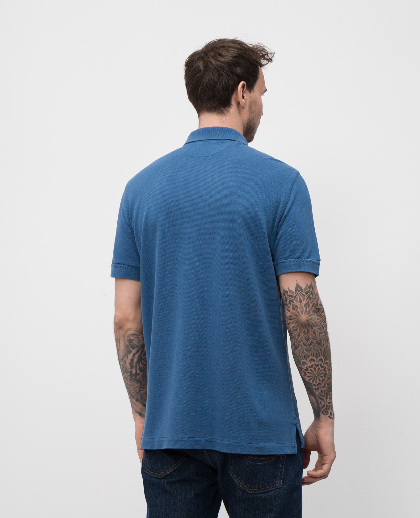 

Blue polo with embroidered monogram logo Tom Ford