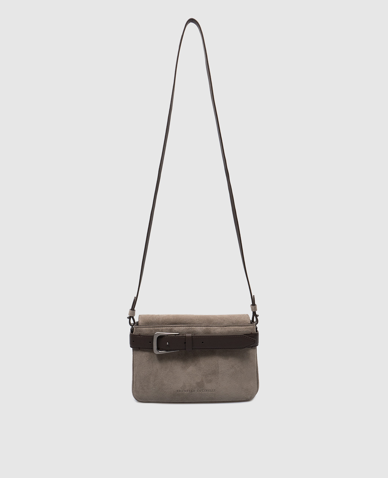 

Beige suede bag with embossed logo Brunello Cucinelli