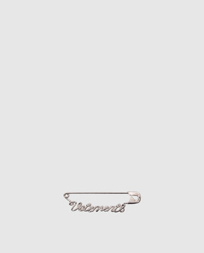 Vetements Silver brooch with logo UE64PI100S