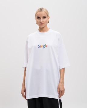 Vetements White T-shirt with a print of the inscription UA66TR700Ww
