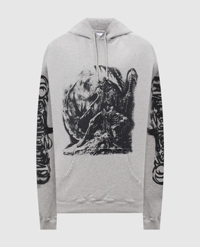 Vetements Gray melange printed hoodie UA66HD720G