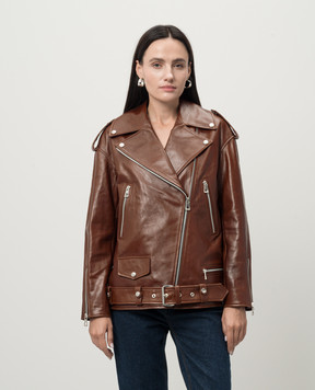 Babe Pay Pls Brown leather jacket 2106PULAP