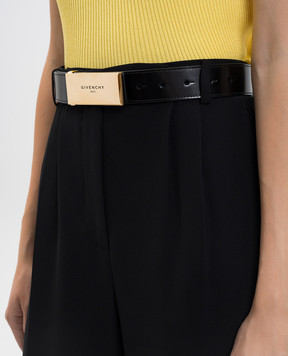 Givenchy Black glossy leather belt with logo BB409BB13A