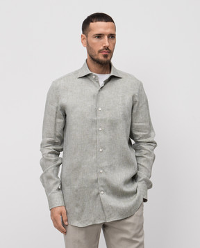 Enrico Mandelli Green linen shirt TAILOR5701