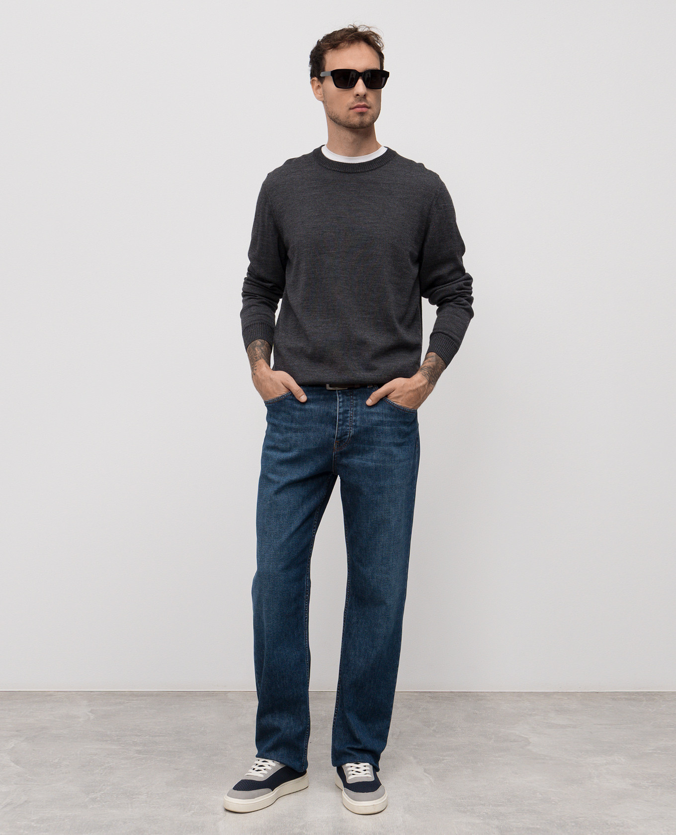 

Grey melange wool jumper Trussardi