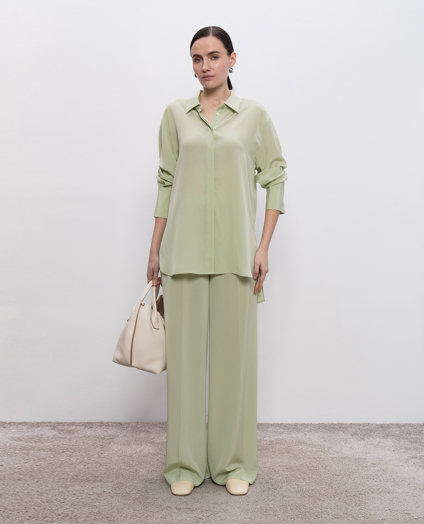 

Green Hulin silk palazzos JOSEPH