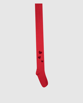 Story Loris Red tights with applique in the form of hearts 1324623