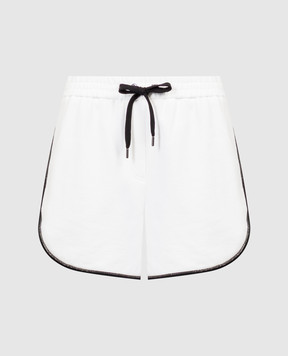 Brunello Cucinelli White shorts with monil chain MN05NEO489