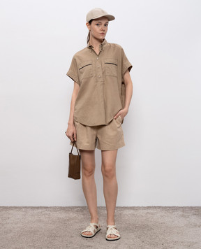 Brunello Cucinelli Beige linen shirt MD698RA505