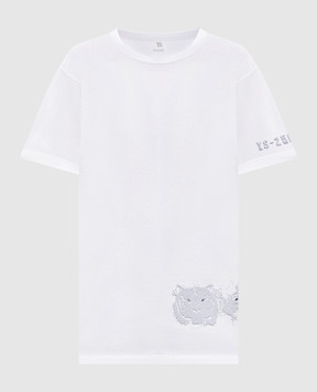 Y`S Yamamoto White T-shirt with textured print YPT89073