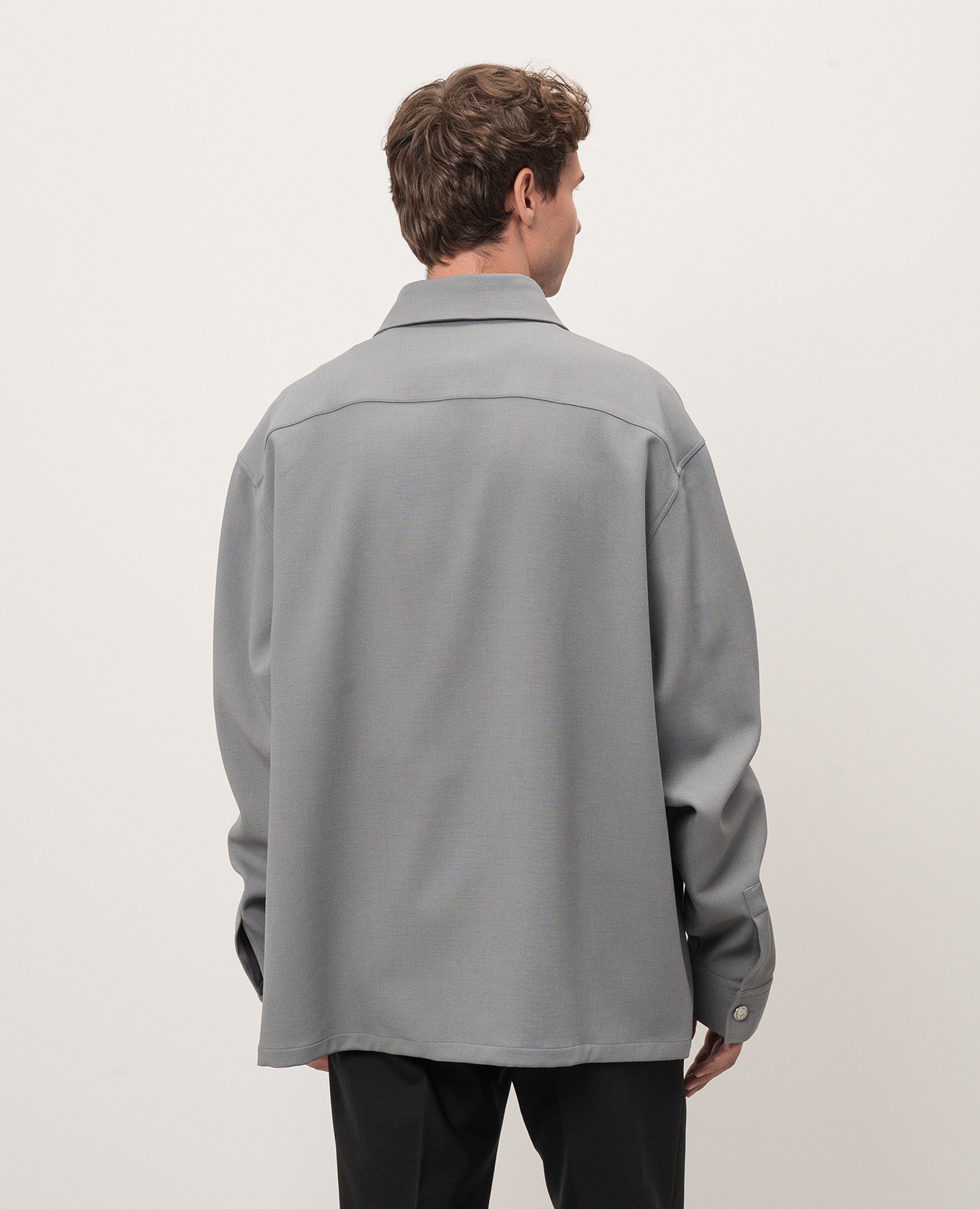 

Gray shirt with wool Balmain, Grey