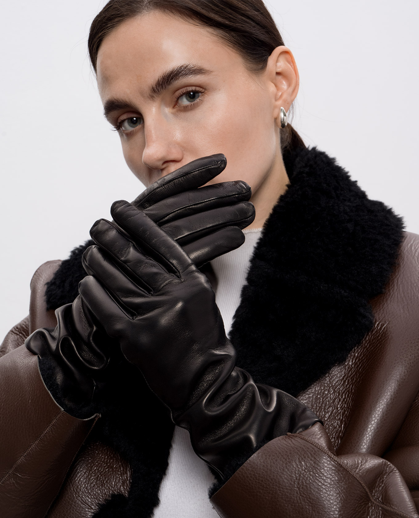 

Black leather gloves Babe Pay Pls