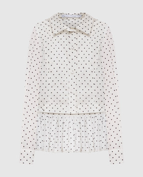 Rokh White polka dot shirt with removable peplum R0CA309