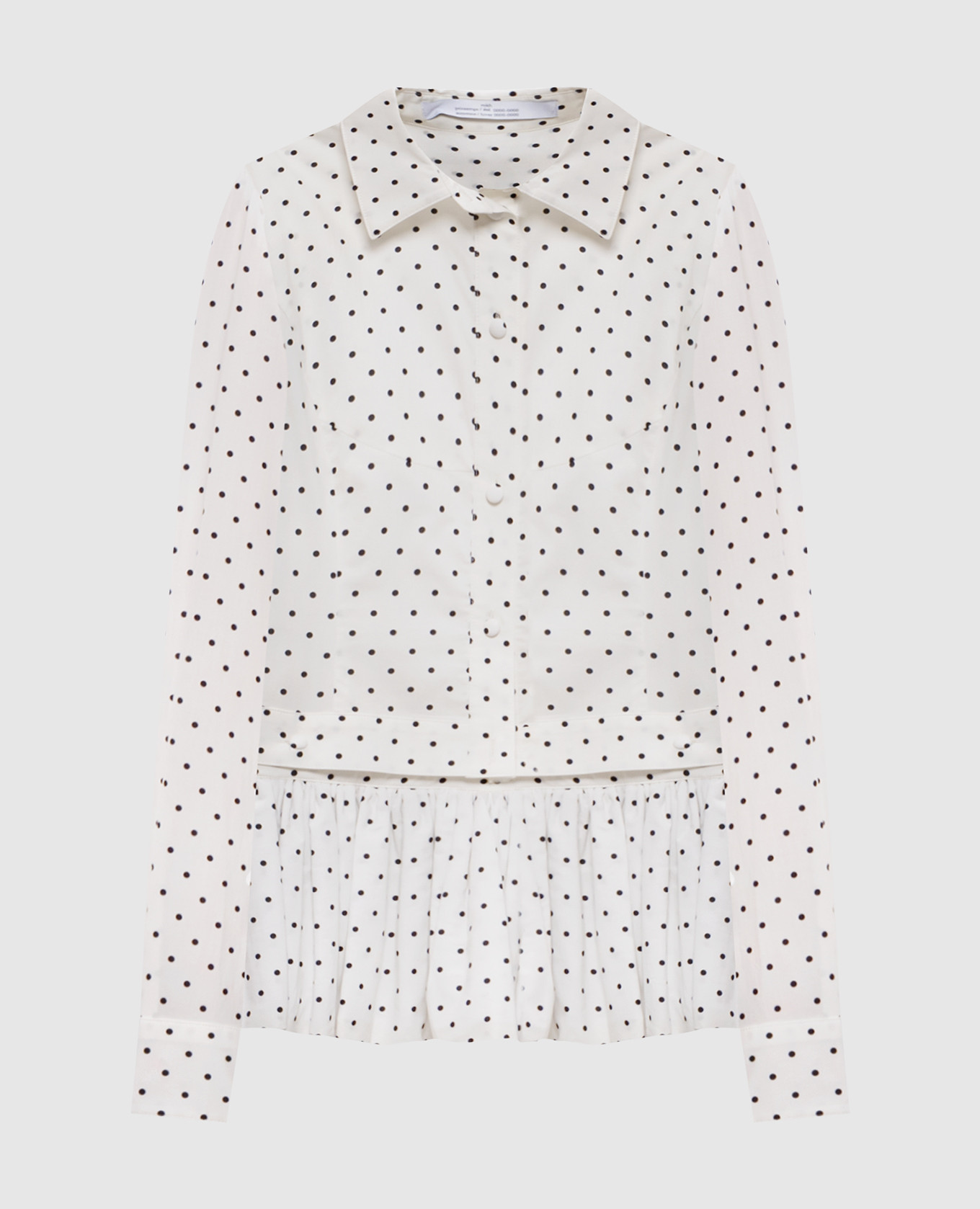 White polka dot shirt with removable peplum Rokh