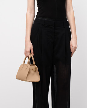 Babe Pay Pls Beige leather tote bag 06245
