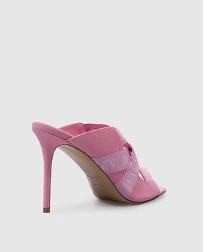Balmain Pink combo mules with logo CN0UR003LELV