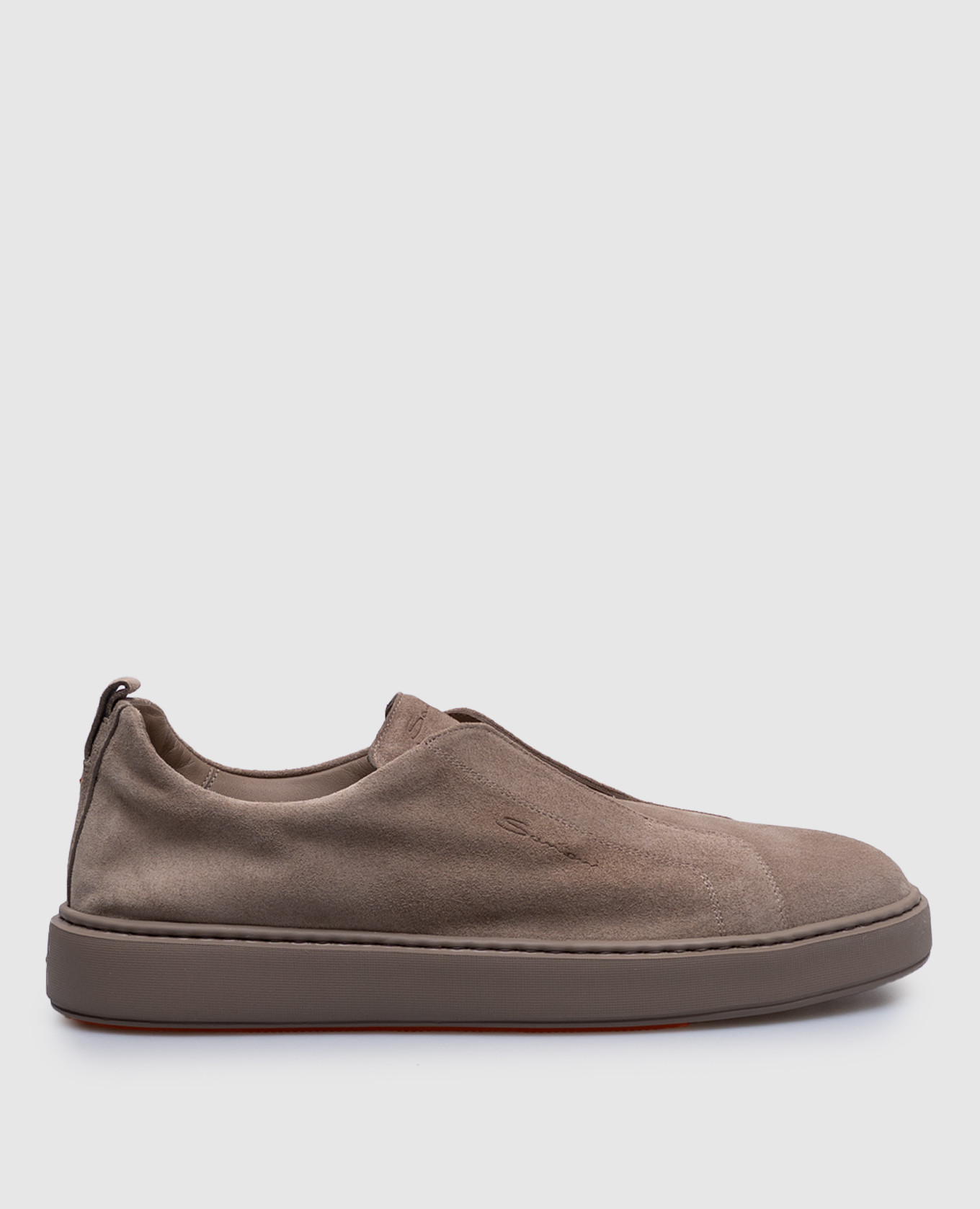 

Beige suede slip-ons with logo Santoni