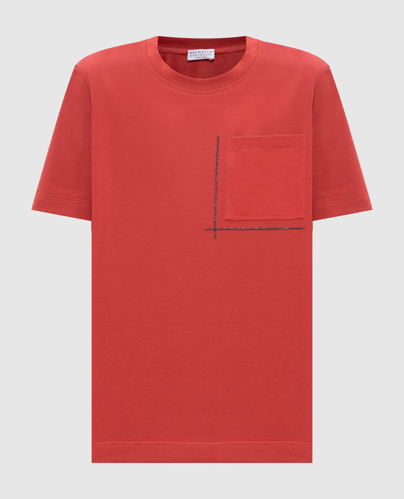 

Red T-shirt with a monil chain Brunello Cucinelli