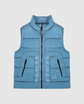 C.P. Company Children's blue vest with logo embroidery CUS01AL3C0048