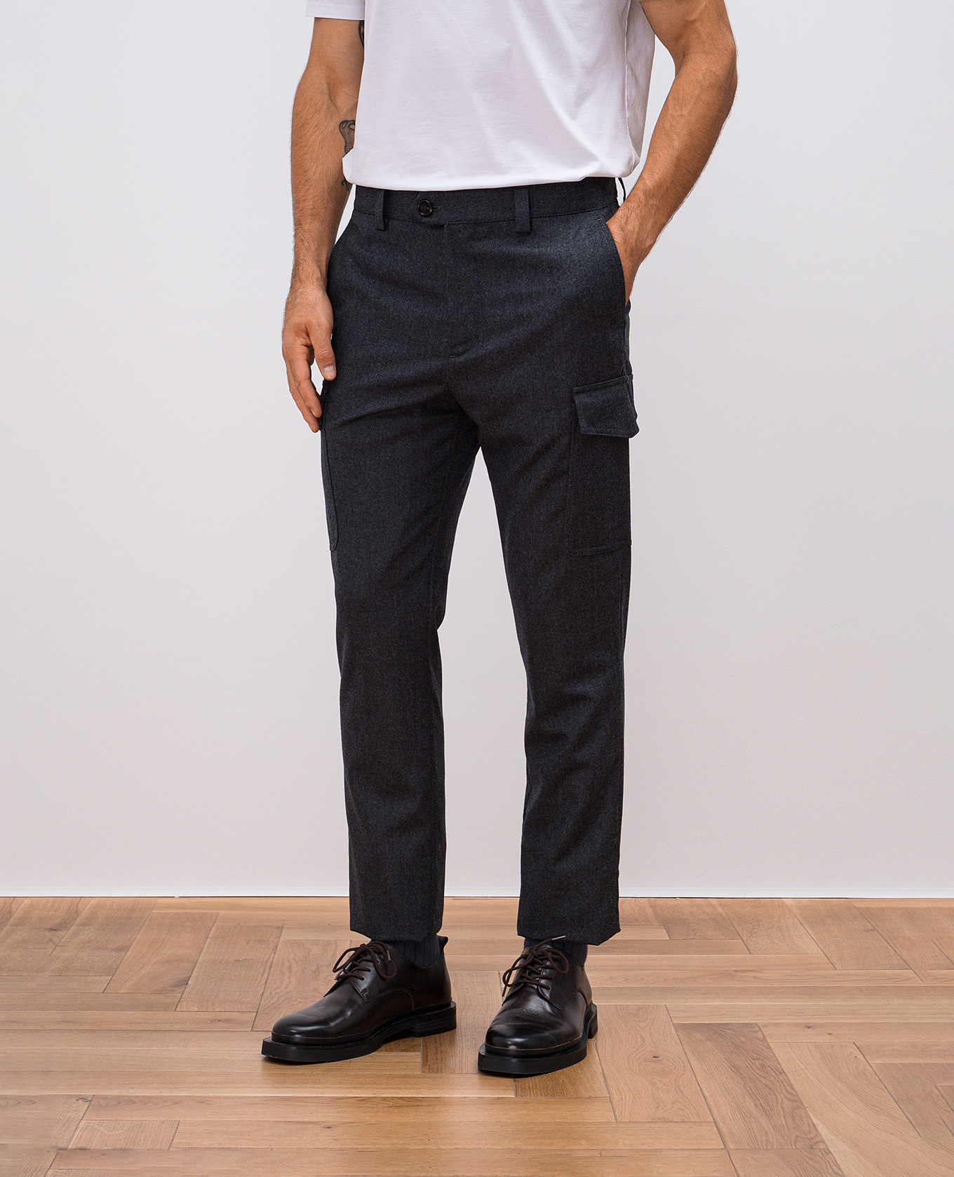 

GRAY wool cargo pants Brunello Cucinelli, Grey