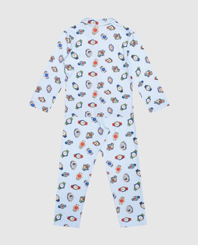 Story Loris Children's blue pajamas in a print 3662246
