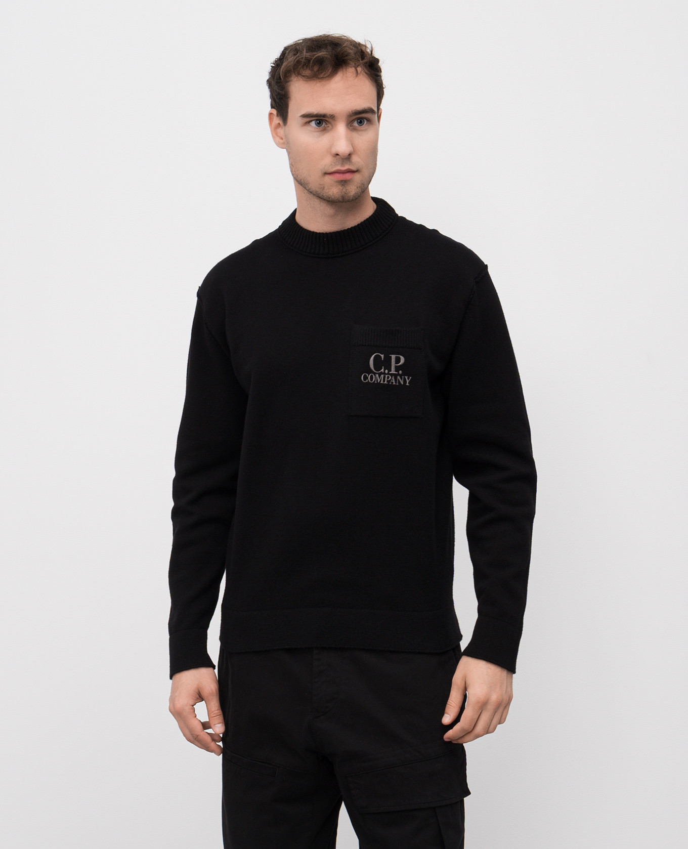 

Black sweater with logo embroidery C.P. Company