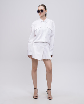 Off-White White shirt dress with pleating OWDG00AS25FAB001