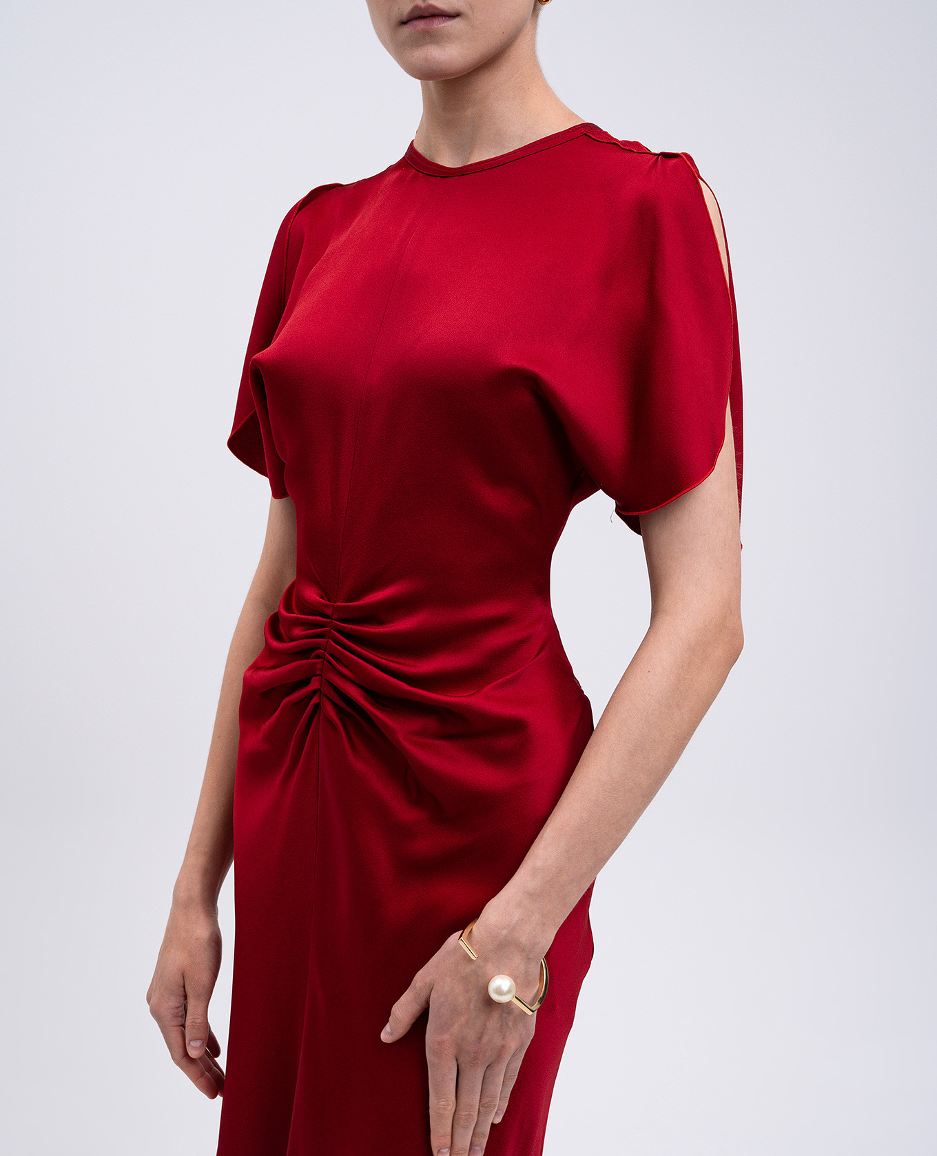 

Burgundy dress with drapery Victoria Beckham