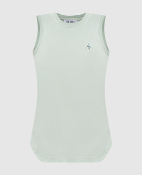 The Attico Reese green top with embroidered emblem 250WCN00003JJJ025AA