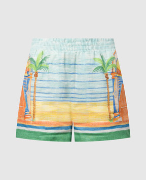 Casablanca Day of Victory linen shorts WS24TR10418