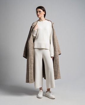 JOSEPH White culottes with silk and cashmere JF008298