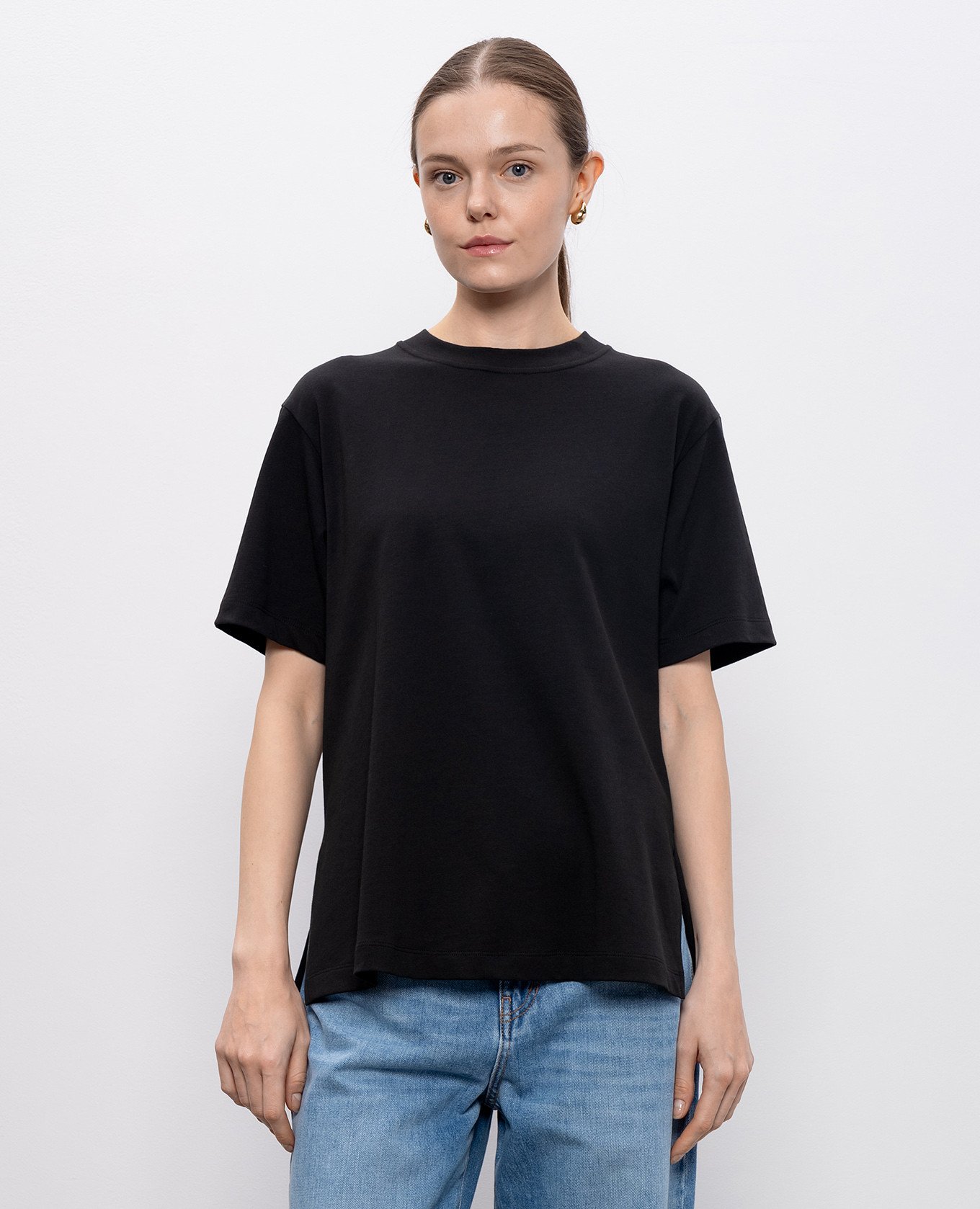 

TEATINO black t-shirt with fringe Max Mara Sportmax