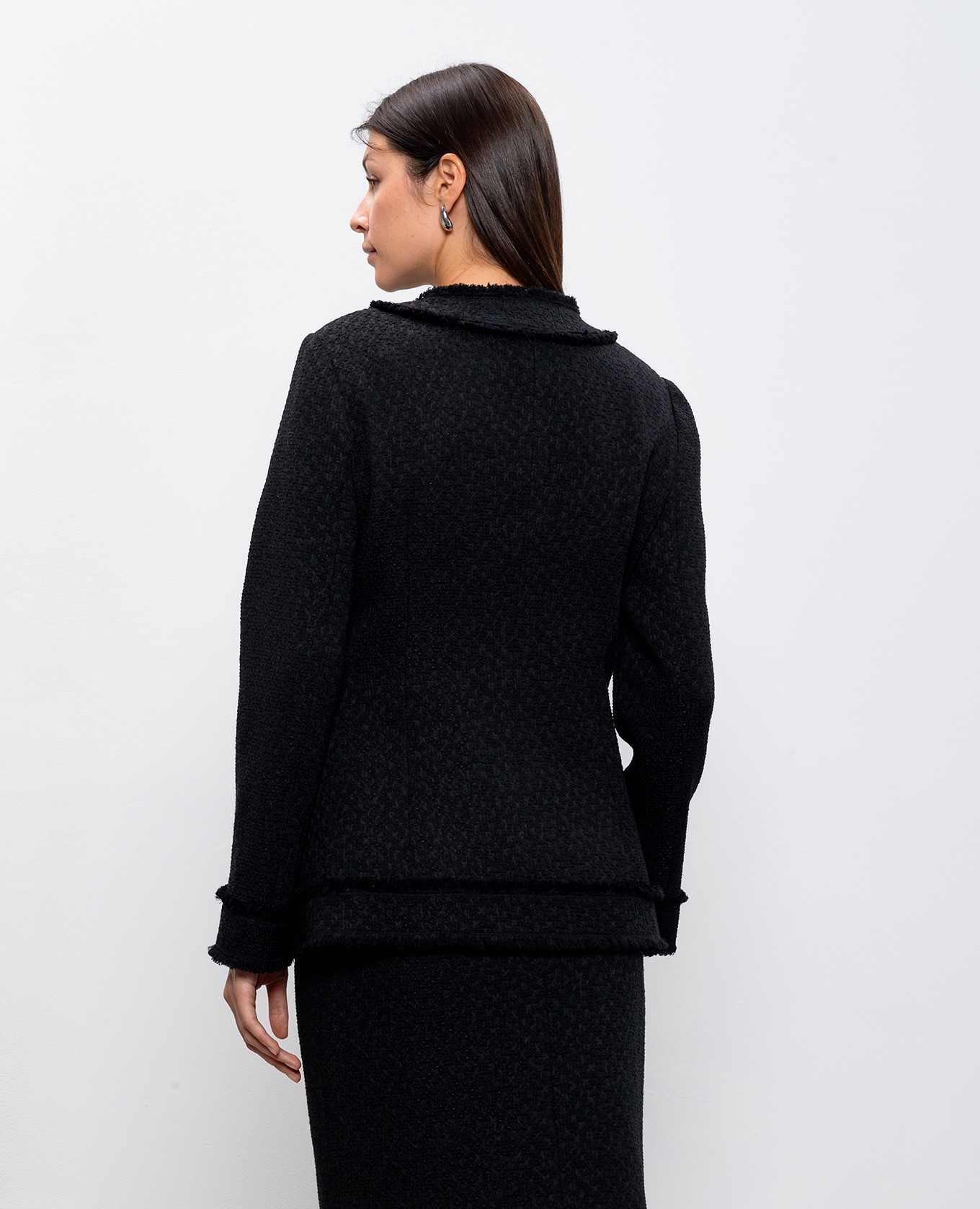 

Black wool tweed jacket with metallic DG logo Dolce&Gabbana