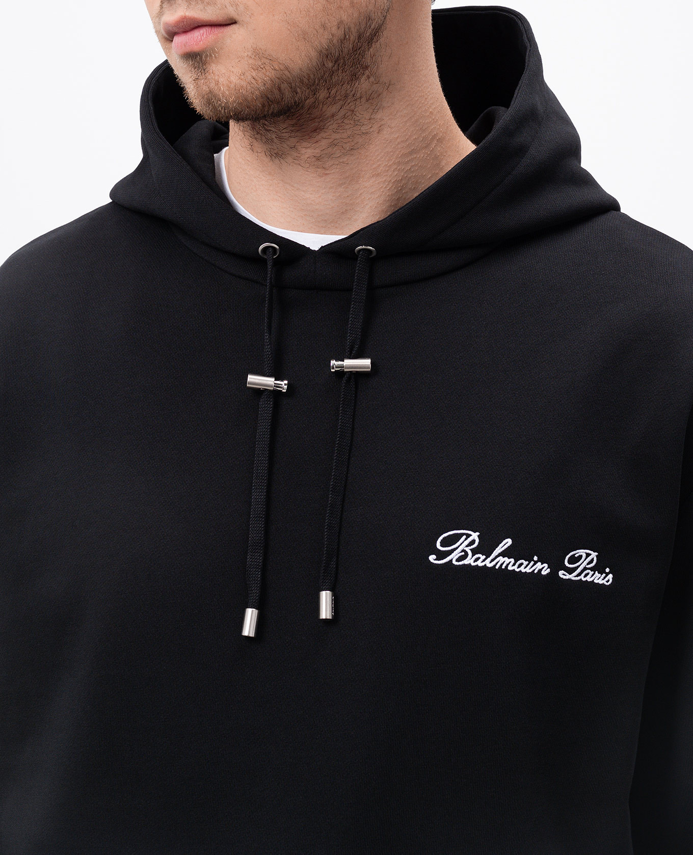 

Black hoodie with logo embroidery Balmain