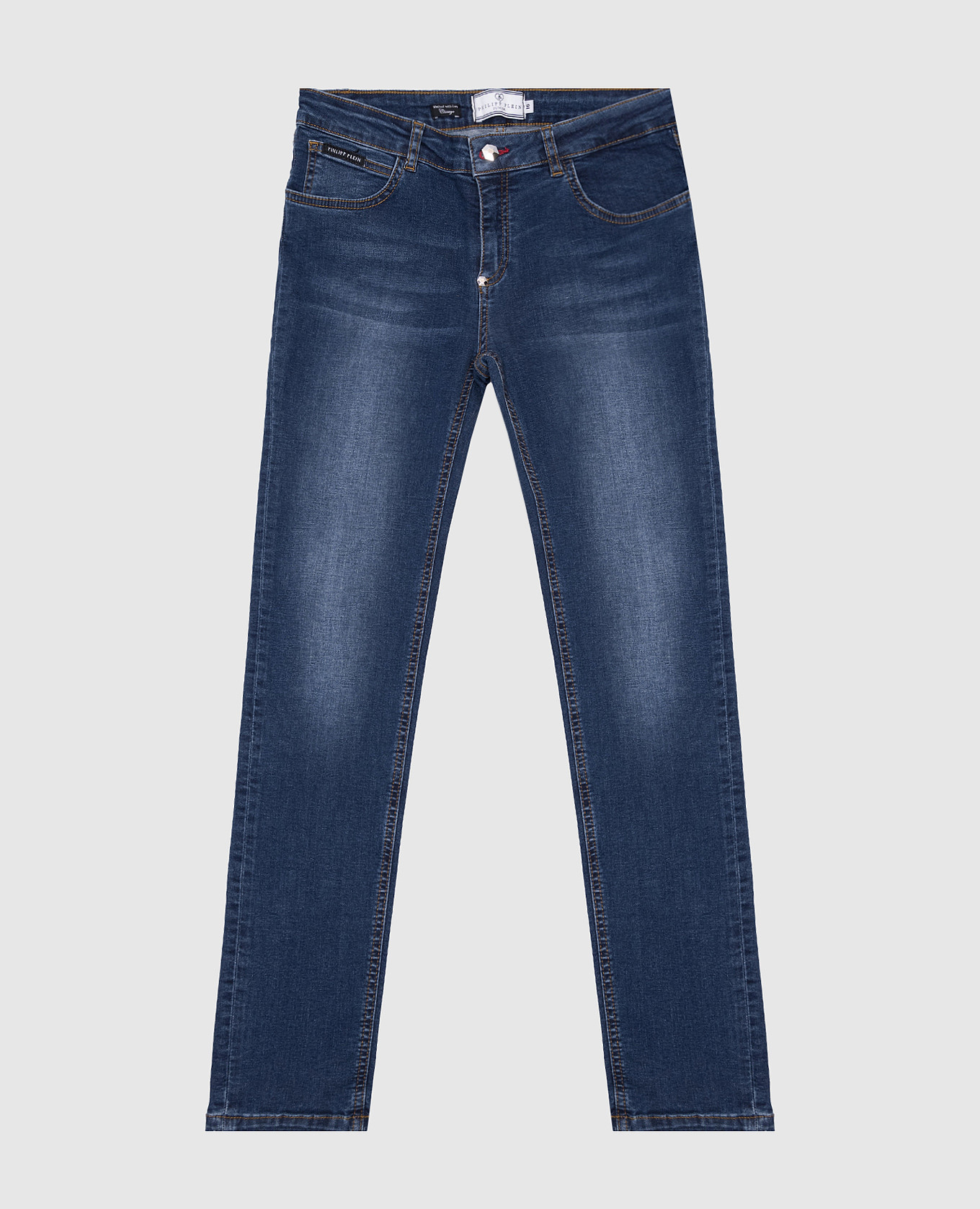 

Children's blue jeans with logo Philipp Plein, Синий