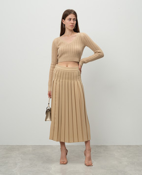 Max Mara Beige pleated skirt LUISA LUISA