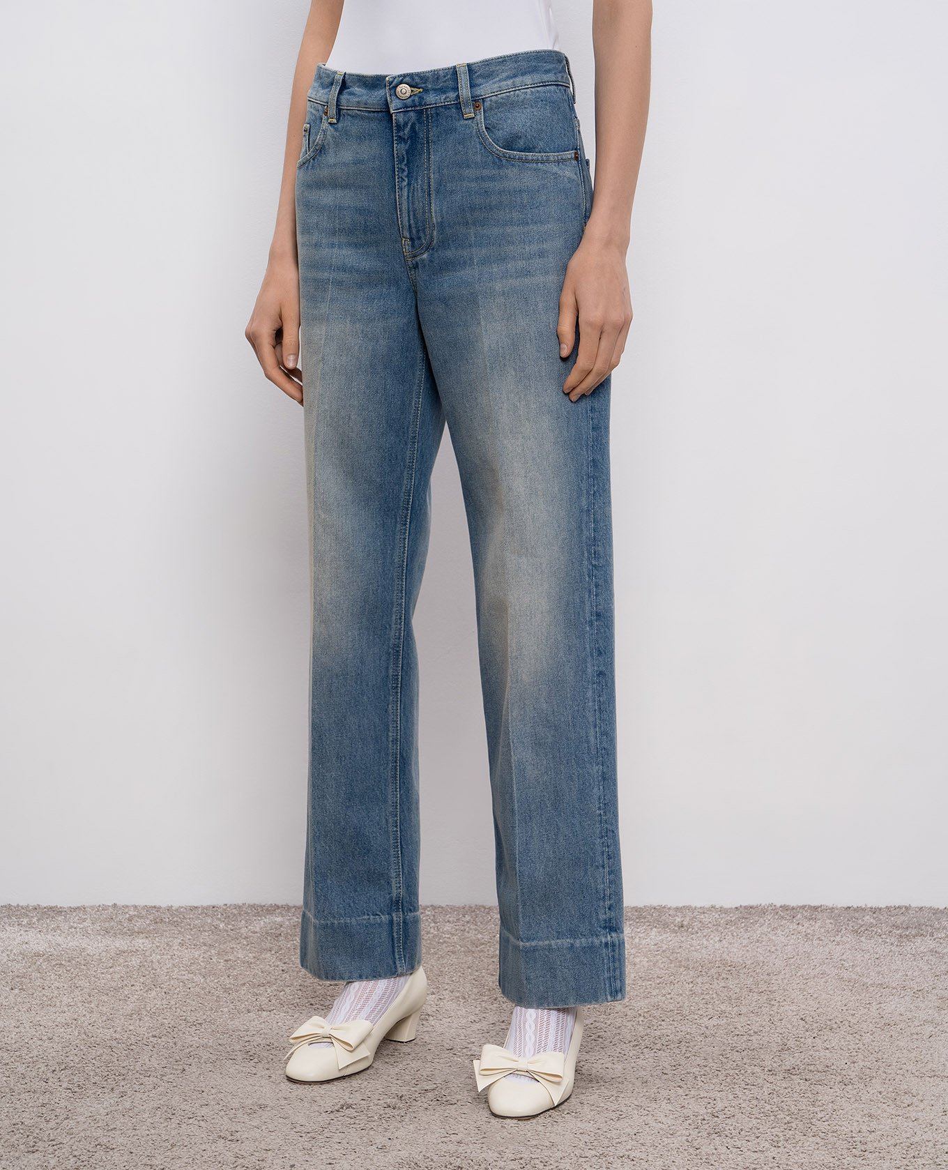 

Blue jeans with a worn effect Valentino