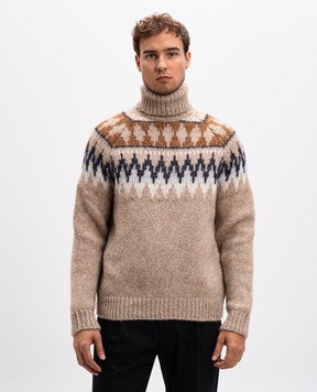 MooRER DACRE beige alpaca sweater with jacquard pattern DACREPAY