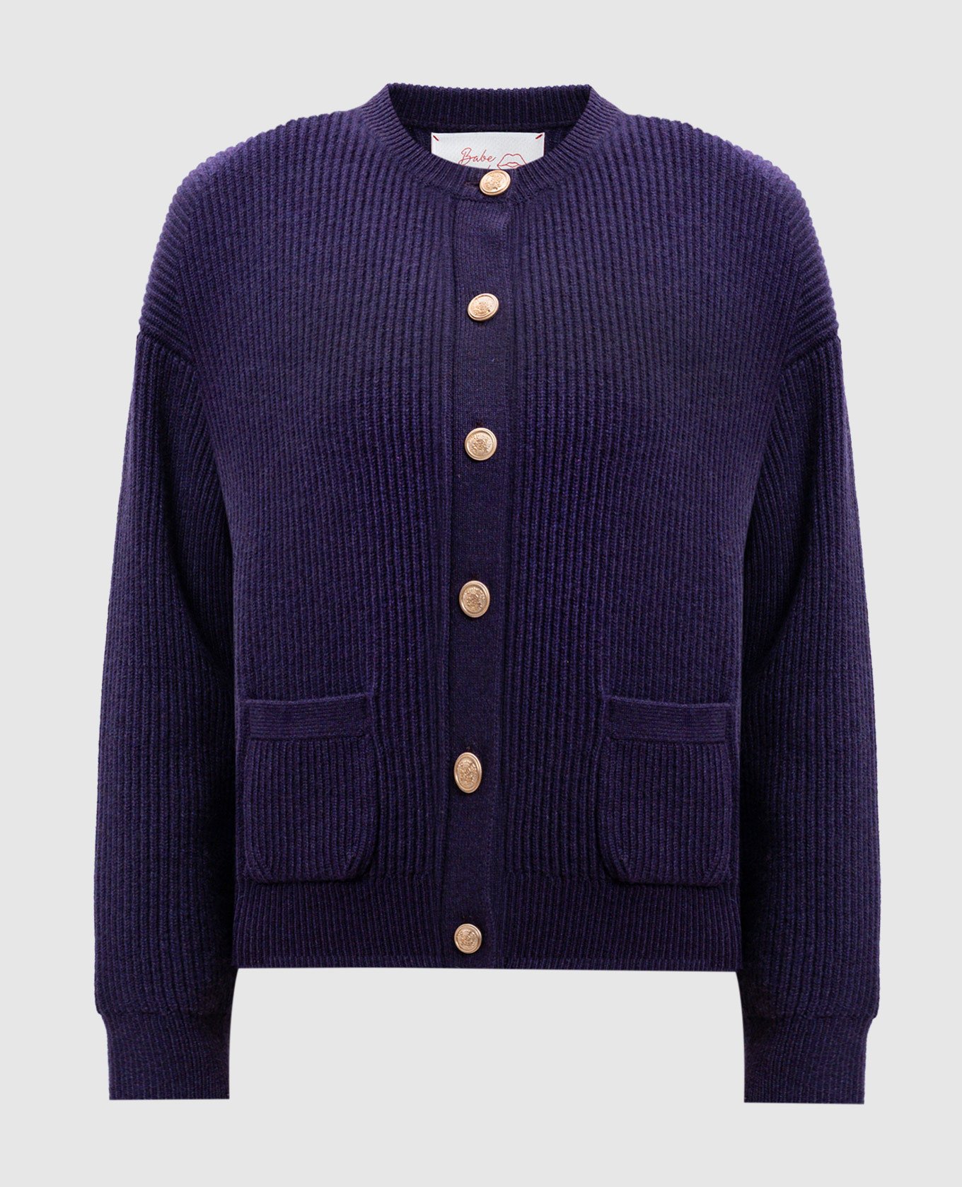 Babe Pay Pls Purple cashmere cardigan