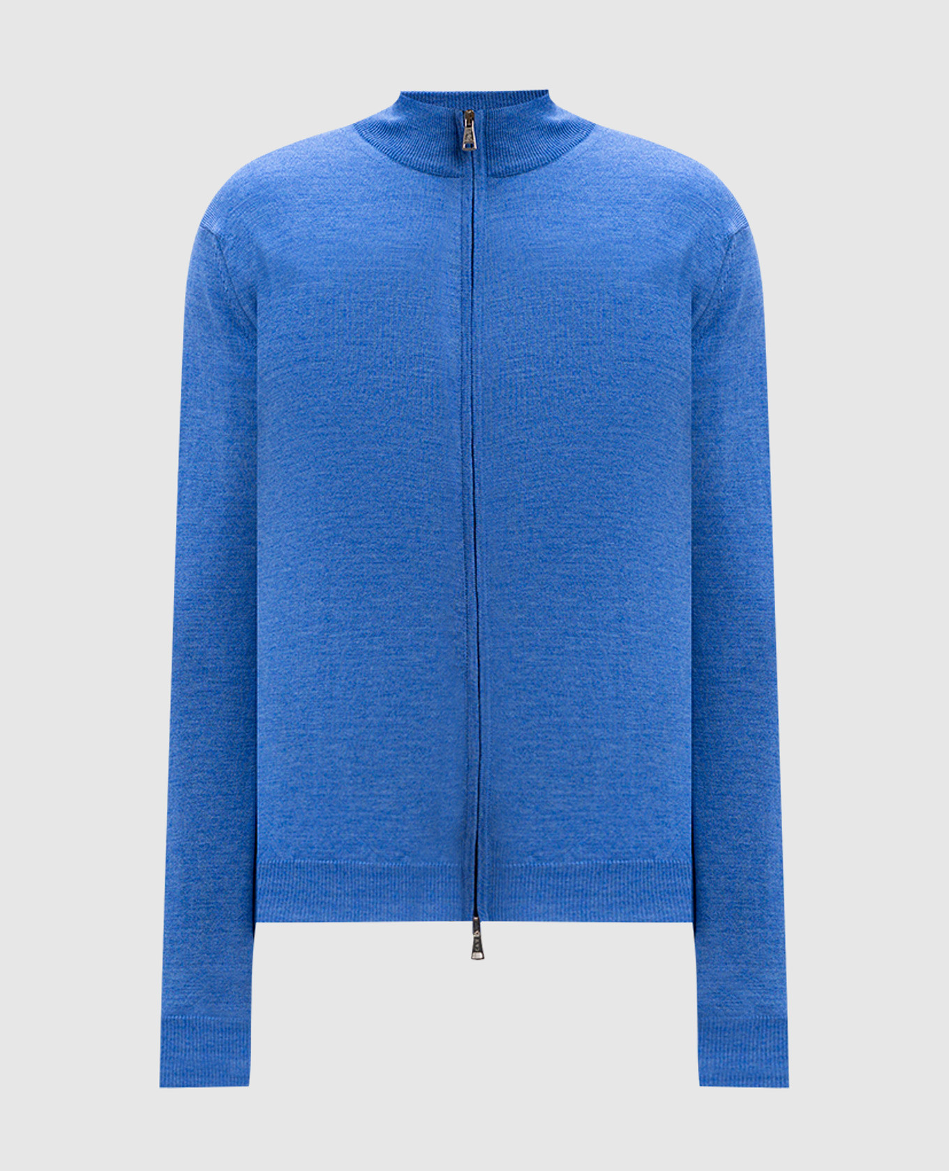 Blue merino wool cardigan