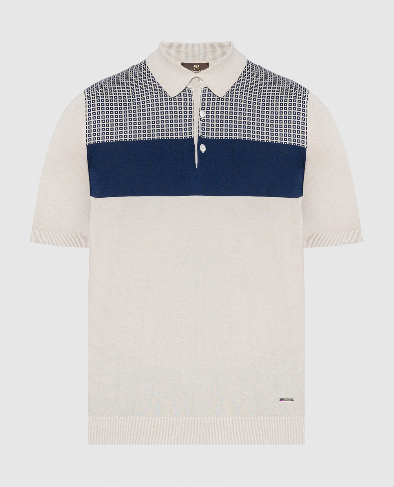 

Gray polo in a geometric pattern Enrico Mandelli, Grey